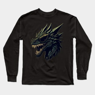 Grunge Dragon with Sunglasses Long Sleeve T-Shirt